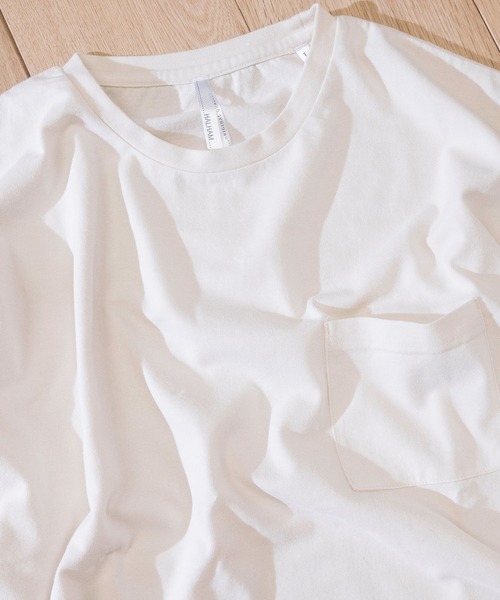 JOHN'S CLOSET（ジョンズクローゼット）の「【i】ピグメント加工 ビッグシルエット ポケットTシャツ（Tシャツ/カットソー・メンズ・ベージュ/オフホワイト/グリーン/チャコール/イエロー/サックスブルー・MEDIUM/LARGE/X-LARGE）」の8枚目の写真