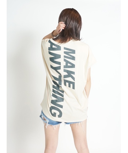 one way(ワンウェイ)の「柄ポケットバックロゴTシャツ(Tシャツ/カットソー・レディース・ホワイト/ベージュ/ブラック/ブラック系その他/ダークグリーン・FREE)」の14枚目の写真
