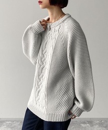 PAGEBOY | BIGケーブルプルオーバー(ローゲージニット/ボリューム袖)(ニット/セーター)