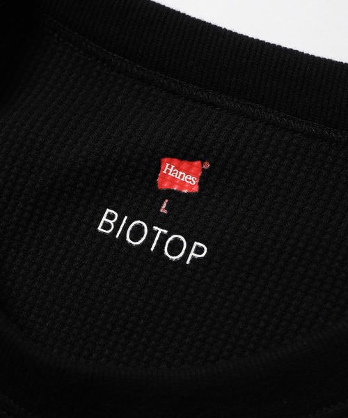 HANES(ヘインズ)の「【Hanes for BIOTOP】Long Sleeve Thermal T-Shirts(Tシャツ/カットソー・メンズ・ホワイト/ブラック・S/M/L)」の9枚目の写真