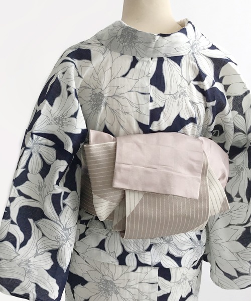 キモノモダン　半幅帯「白牡丹」 KIMONO MODERN（キモノモダン）の「【半幅帯】爽やか＆LOVERY-白
