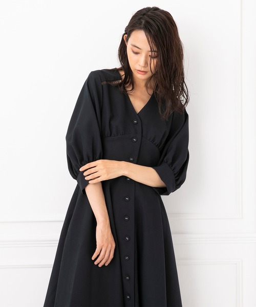 FLICKA（フリッカ）の「【FLICKA】パフスリーブワンピース（ドレス・レディース・ライトブルー/ネイビー・9号/7号）」の9枚目の写真