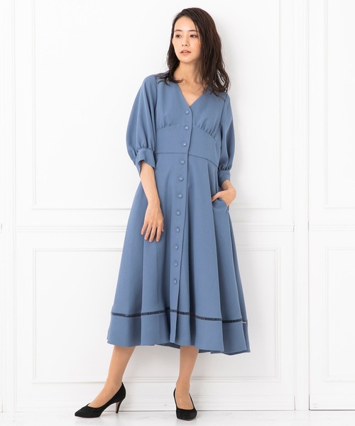 FLICKA（フリッカ）の「【FLICKA】パフスリーブワンピース（ドレス・レディース・ライトブルー/ネイビー・9号/7号）」の17枚目の写真