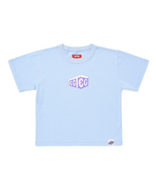 TEG TEG(テグテグ)の「BOX TEG TEE Adult(Tシャツ/カットソー・レディース・ライトブルー/ネイビー/マスタード・S)」の1枚目の写真