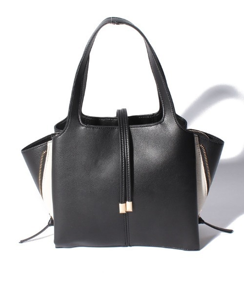 INTERPLANET(インタープラネット)の「2WAYサイドZIPトートBAG(トートバッグ・レディース・ブラック/キャメル・フリー)」の2枚目の写真