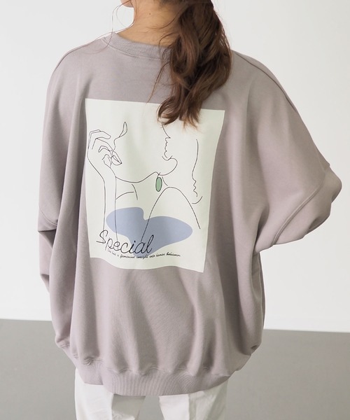 Riberry（リベリー）の「Special 刺繍&プリント BIGロゴスウェット（スウェット・レディース・アイボリー/スミクロ/グレー/チャコールグレー・FREE）」の4枚目の写真