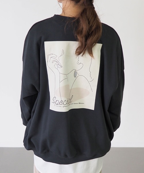 Riberry（リベリー）の「Special 刺繍&プリント BIGロゴスウェット（スウェット・レディース・アイボリー/スミクロ/グレー/チャコールグレー・FREE）」の3枚目の写真