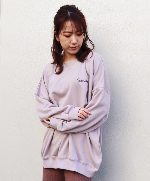 Riberry（リベリー）の「Special 刺繍&プリント BIGロゴスウェット（スウェット・レディース・アイボリー/スミクロ/グレー/チャコールグレー・FREE）」の7枚目の写真