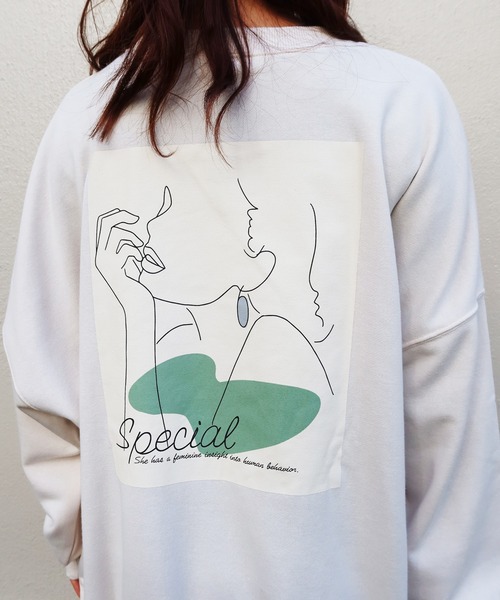 Riberry（リベリー）の「Special 刺繍&プリント BIGロゴスウェット（スウェット・レディース・アイボリー/スミクロ/グレー/チャコールグレー・FREE）」の13枚目の写真