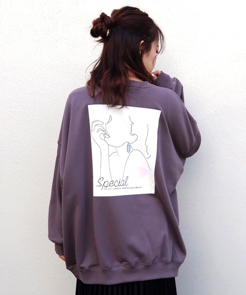 Riberry（リベリー）の「Special 刺繍&プリント BIGロゴスウェット（スウェット・レディース・アイボリー/スミクロ/グレー/チャコールグレー・FREE）」の12枚目の写真