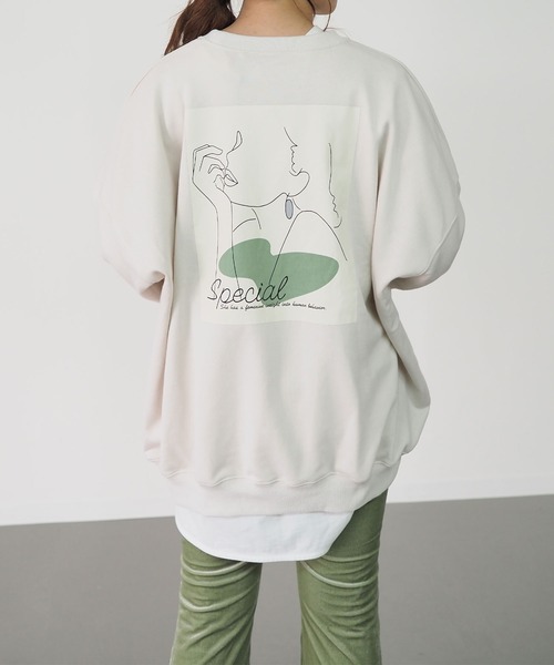 Riberry（リベリー）の「Special 刺繍&プリント BIGロゴスウェット（スウェット・レディース・アイボリー/スミクロ/グレー/チャコールグレー・FREE）」の18枚目の写真