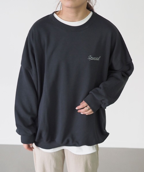 Riberry（リベリー）の「Special 刺繍&プリント BIGロゴスウェット（スウェット・レディース・アイボリー/スミクロ/グレー/チャコールグレー・FREE）」の21枚目の写真