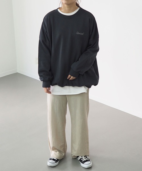 Riberry（リベリー）の「Special 刺繍&プリント BIGロゴスウェット（スウェット・レディース・アイボリー/スミクロ/グレー/チャコールグレー・FREE）」の22枚目の写真