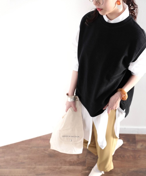 classicalelf(クラシカルエルフ)の「ふわり柔らか♪USAコットン&パイル地ノースリーブトップス(Tシャツ/カットソー・レディース・ホワイト/ブラック/グレー/グレイッシュベージュ・MEDIUM/LARGE/X-LARGE)」の19枚目の写真