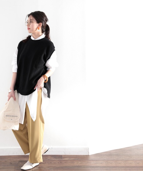 classicalelf(クラシカルエルフ)の「ふわり柔らか♪USAコットン&パイル地ノースリーブトップス(Tシャツ/カットソー・レディース・ホワイト/ブラック/グレー/グレイッシュベージュ・MEDIUM/LARGE/X-LARGE)」の18枚目の写真