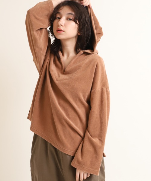 RNA-N（アールエヌエーエヌ）の「M1581 クリーンパイルフーディプルオーバー（パーカー・レディース・ブラウン/グレー/キナリ・MEDIUM）」の3枚目の写真