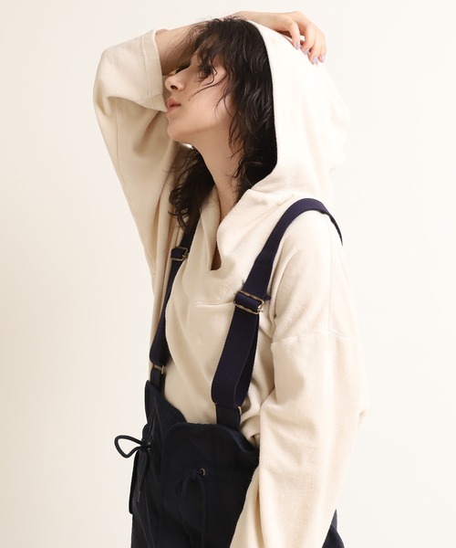 RNA-N（アールエヌエーエヌ）の「M1581 クリーンパイルフーディプルオーバー（パーカー・レディース・ブラウン/グレー/キナリ・MEDIUM）」の6枚目の写真