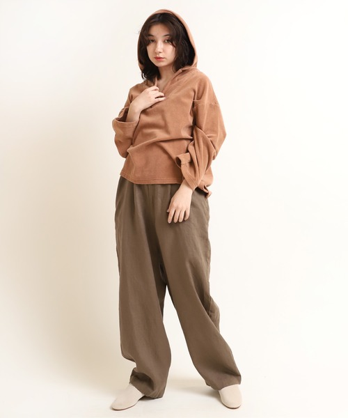 RNA-N（アールエヌエーエヌ）の「M1581 クリーンパイルフーディプルオーバー（パーカー・レディース・ブラウン/グレー/キナリ・MEDIUM）」の16枚目の写真