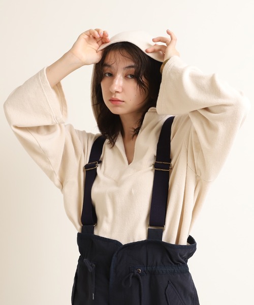 RNA-N（アールエヌエーエヌ）の「M1581 クリーンパイルフーディプルオーバー（パーカー・レディース・ブラウン/グレー/キナリ・MEDIUM）」の4枚目の写真