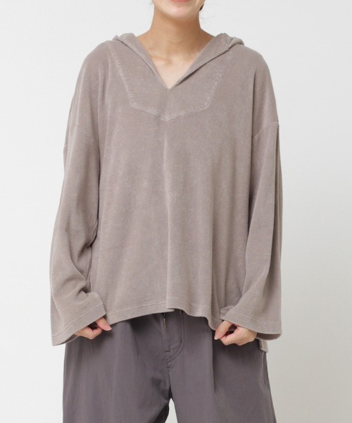 RNA-N（アールエヌエーエヌ）の「M1581 クリーンパイルフーディプルオーバー（パーカー・レディース・ブラウン/グレー/キナリ・MEDIUM）」の20枚目の写真