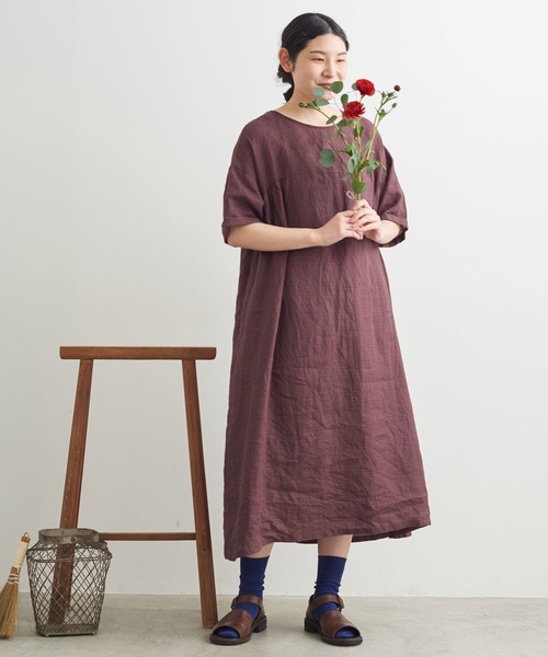美品◇シャンブルドゥシャーム◇レースリネンワンピース◇ chambre de charme（シャンブルドゥシャーム）の「cdc フレンチ