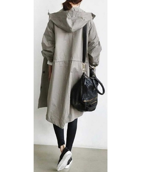LUGG NAGG(ラグナグ)の「【M~XL対応】フーデッドモッズコート(モッズコート・レディース・ブラック/ベージュ/ネイビー/レッド/カーキ/ターコイズブルー/グレイッシュブルー/ライトグレー・LL/M/L)」の15枚目の写真