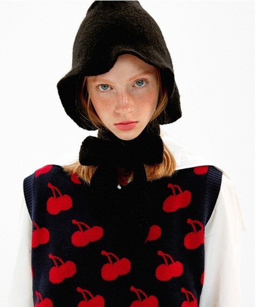 Korea Kirsh オリジナルライン Kirsh キルシー One Tone Cherry Pattern Knit Vest 韓国ブランド ワントーン チェリー パターン ニット ベスト Kirsh キルシー のファッション通販 Zozotown