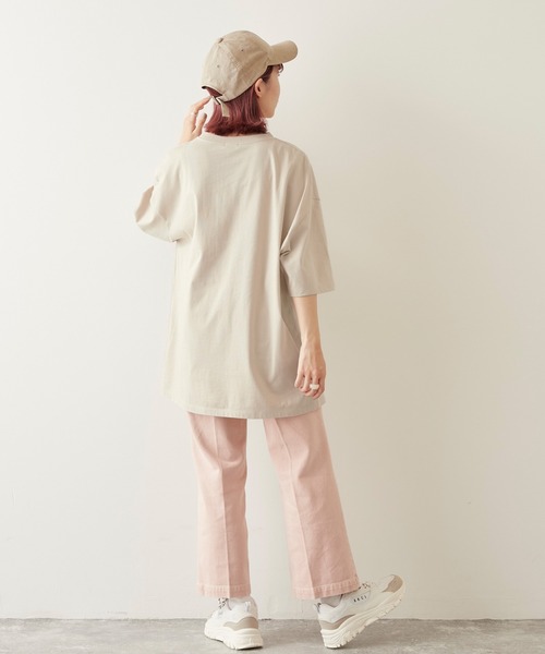 timecapsule（タイムカプセル）の「【timecapsule】「レトロなデイジー」プリント半袖ビッグTシャツ（Tシャツ/カットソー・レディース・ホワイト/ミント/モカ/ライトベージュ・FREE）」の18枚目の写真