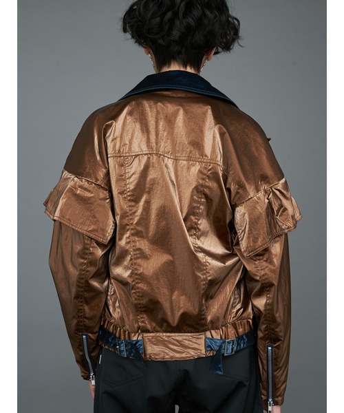 PAMEO POSE(パメオポーズ)の「Disco Rider Jacket(ライダースジャケット・レディース・ブラック/パープル/ブラウン・FREE)」の5枚目の写真