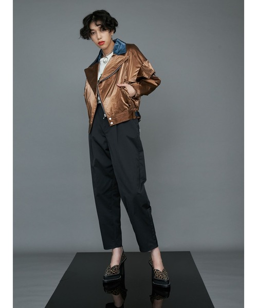 PAMEO POSE(パメオポーズ)の「Disco Rider Jacket(ライダースジャケット・レディース・ブラック/パープル/ブラウン・FREE)」の7枚目の写真