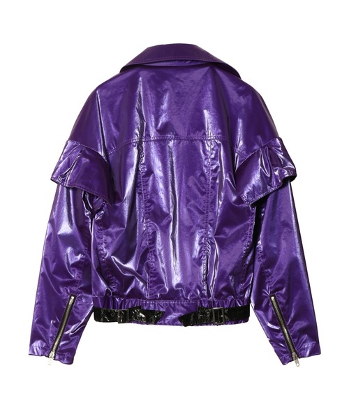 PAMEO POSE(パメオポーズ)の「Disco Rider Jacket(ライダースジャケット・レディース・ブラック/パープル/ブラウン・FREE)」の13枚目の写真