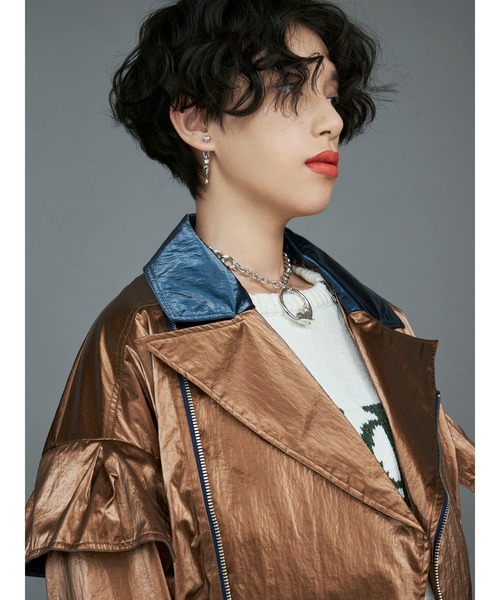 PAMEO POSE(パメオポーズ)の「Disco Rider Jacket(ライダースジャケット・レディース・ブラック/パープル/ブラウン・FREE)」の20枚目の写真