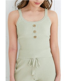 ALEXIA STAM | Front Button Rib Knit Camisole /フロントボタンリブニットキャミソール(キャミソール)