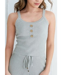 ALEXIA STAM | Front Button Rib Knit Camisole /フロントボタンリブニットキャミソール(キャミソール)