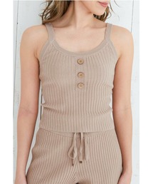 ALEXIA STAM | Front Button Rib Knit Camisole /フロントボタンリブニットキャミソール(キャミソール)