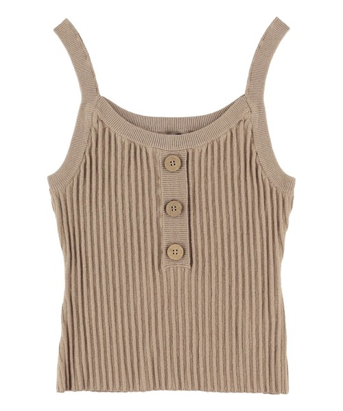 ALEXIA STAM（アリシアスタン）の「Front Button Rib Knit Camisole /フロントボタンリブニットキャミソール（キャミソール・レディース・グレー/モカ/グリーン系その他・FREE）」の5枚目の写真