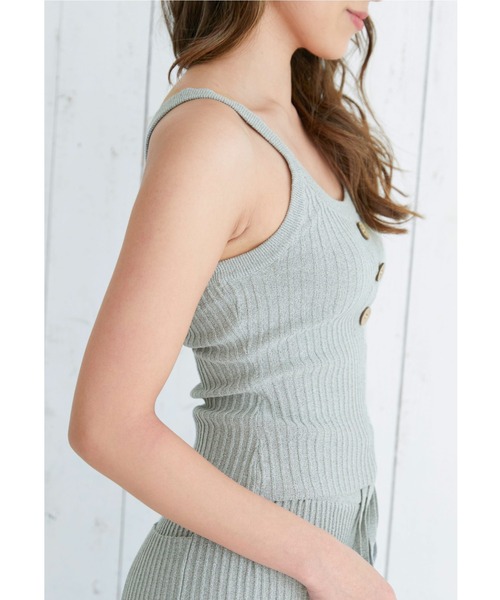ALEXIA STAM（アリシアスタン）の「Front Button Rib Knit Camisole /フロントボタンリブニットキャミソール（キャミソール・レディース・グレー/モカ/グリーン系その他・FREE）」の19枚目の写真