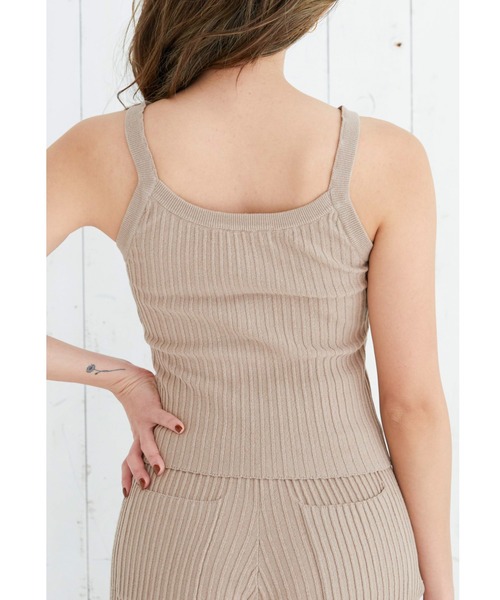 ALEXIA STAM（アリシアスタン）の「Front Button Rib Knit Camisole /フロントボタンリブニットキャミソール（キャミソール・レディース・グレー/モカ/グリーン系その他・FREE）」の4枚目の写真