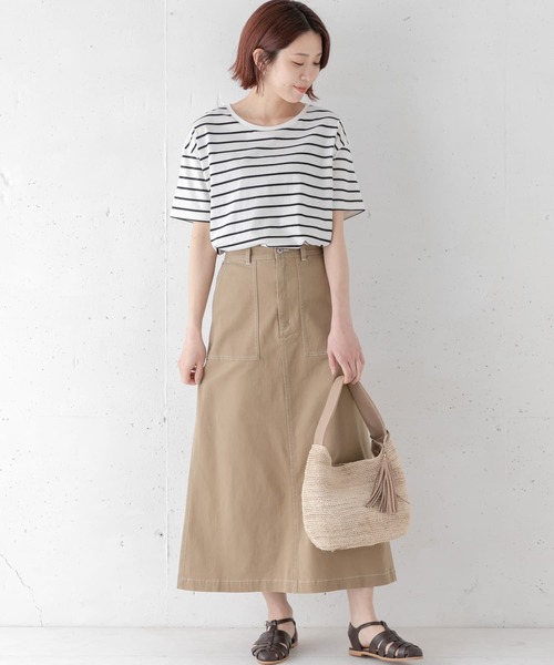 URBAN RESEARCH Sonny Label（アーバンリサーチサニーレーベル）の「配色ステッチベイカースカート（スカート・レディース・ベージュ/アイボリー・38/36）」の11枚目の写真