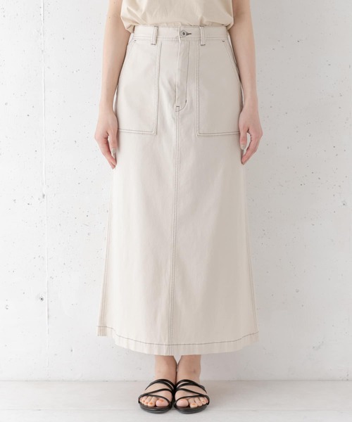 URBAN RESEARCH Sonny Label（アーバンリサーチサニーレーベル）の「配色ステッチベイカースカート（スカート・レディース・ベージュ/アイボリー・38/36）」の14枚目の写真