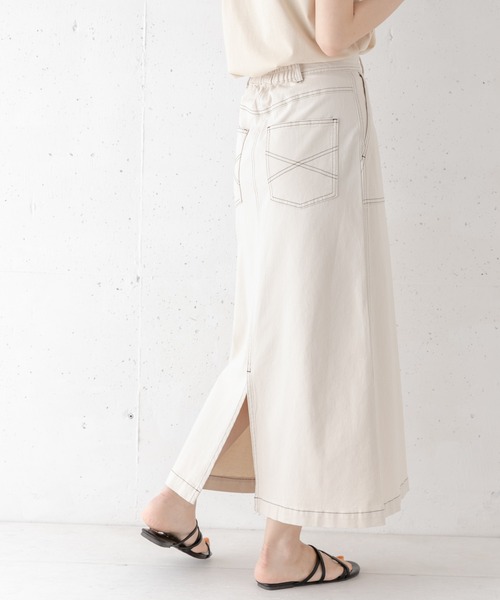 URBAN RESEARCH Sonny Label（アーバンリサーチサニーレーベル）の「配色ステッチベイカースカート（スカート・レディース・ベージュ/アイボリー・38/36）」の18枚目の写真