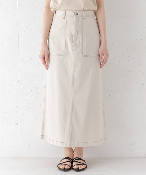 URBAN RESEARCH Sonny Label（アーバンリサーチサニーレーベル）の「配色ステッチベイカースカート（スカート・レディース・ベージュ/アイボリー・38/36）」の22枚目の写真