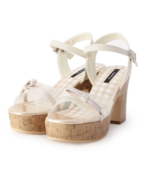 En Punto（エンプント）の「【残りわずか】クリアリボンサンダル（サンダル・レディース・その他1/アイボリー系8/ネイビー系6・LL/S/M/L）」の6枚目の写真