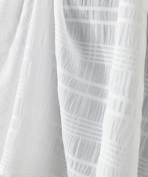 DISCOAT（ディスコート）の「【WEB限定】シアーチェックチュニック（シャツ/ブラウス・レディース・ホワイト/ミント/ブラック・FREE）」の18枚目の写真