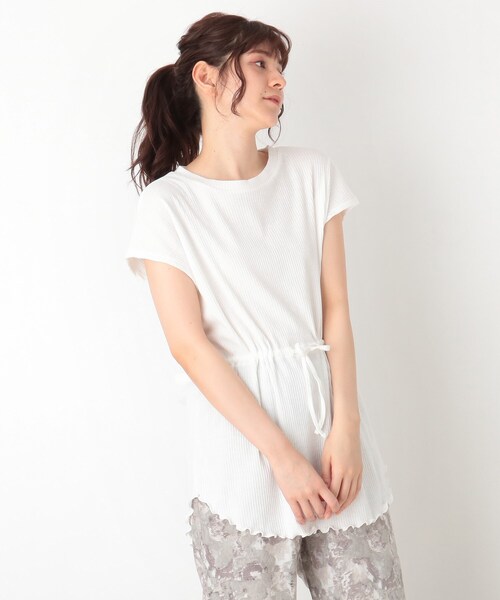 Cutie Blonde(キューティーブロンド)の「◆【S-L】ウエストマークメロープルオーバー(Tシャツ/カットソー・レディース・ブラック/マスタード/オフホワイト・02/01/03)」の1枚目の写真