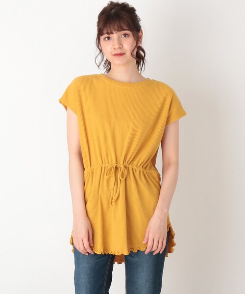 Cutie Blonde(キューティーブロンド)の「◆【S-L】ウエストマークメロープルオーバー(Tシャツ/カットソー・レディース・ブラック/マスタード/オフホワイト・02/01/03)」の3枚目の写真