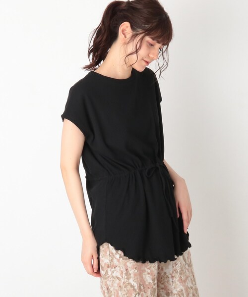 Cutie Blonde(キューティーブロンド)の「◆【S-L】ウエストマークメロープルオーバー(Tシャツ/カットソー・レディース・ブラック/マスタード/オフホワイト・02/01/03)」の2枚目の写真