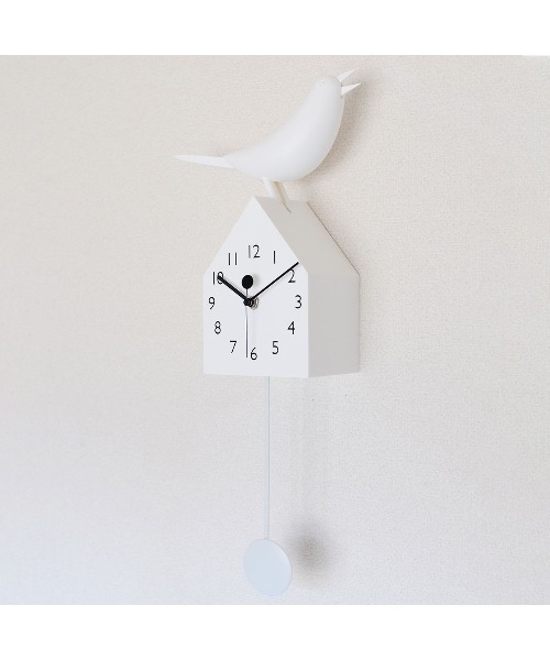 entre square（アントレスクエアー）の「振り子に合わせてくちばしが動くバードクロック（掛け時計・レディース・ホワイト・ONE SIZE）」の4枚目の写真