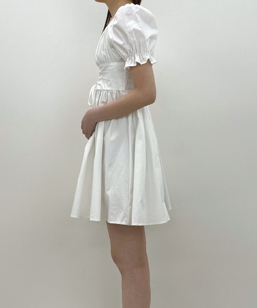 SPIGA（スピーガ）の「レースアップフレアミニワンピース（ワンピース・レディース・ブラック/ホワイト/ミント・FREE）」の5枚目の写真