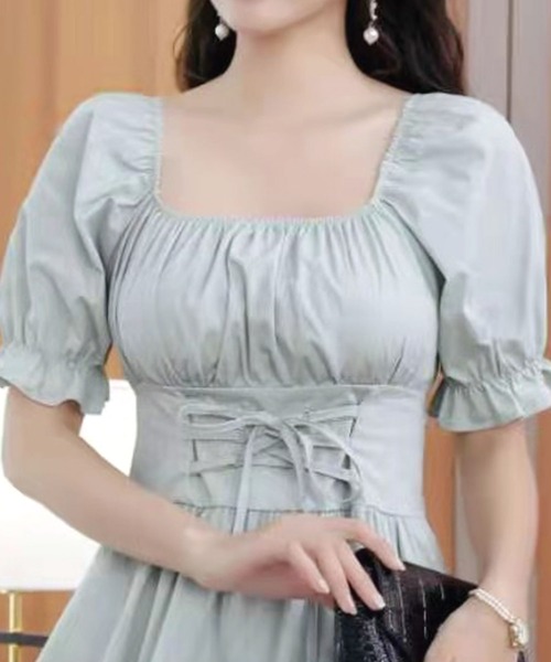 SPIGA（スピーガ）の「レースアップフレアミニワンピース（ワンピース・レディース・ブラック/ホワイト/ミント・FREE）」の18枚目の写真